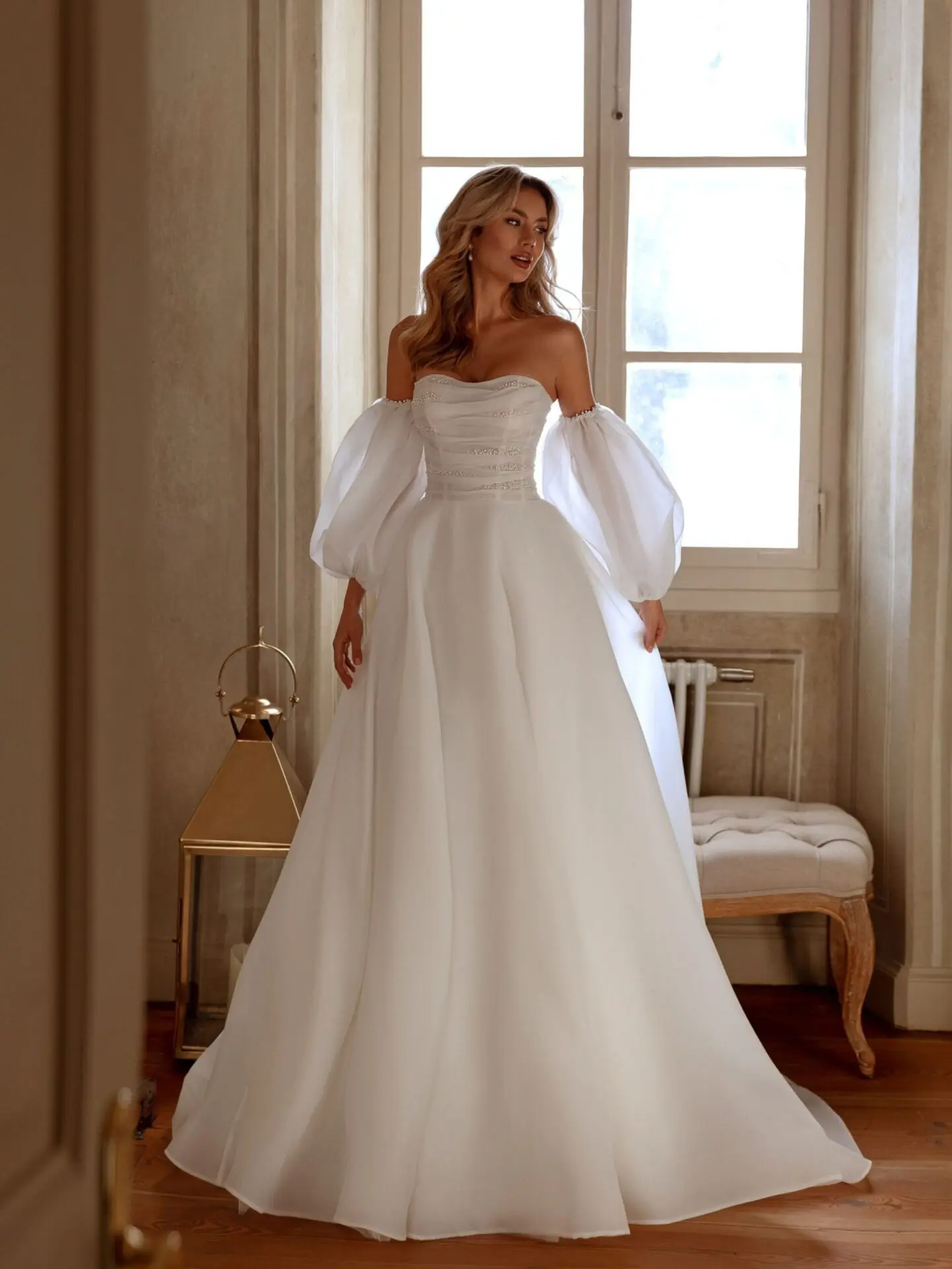 classic wedding dress with sleeves Modern Pearl Lace Satin Long Sleeve Pockets Size:(S) 1 honored techniques to bring pcat-415 Anime Little black dress